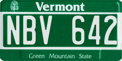 VT license plate NBV642