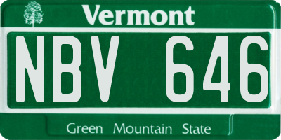VT license plate NBV646