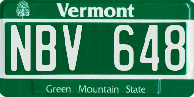 VT license plate NBV648