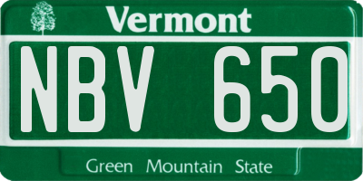VT license plate NBV650