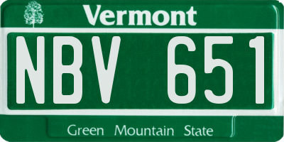 VT license plate NBV651