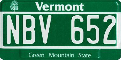 VT license plate NBV652