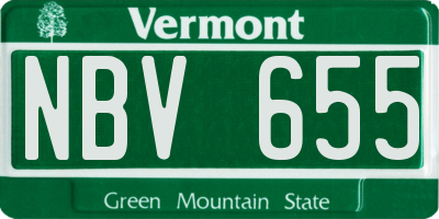 VT license plate NBV655