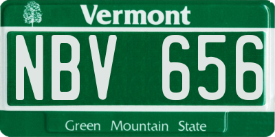 VT license plate NBV656