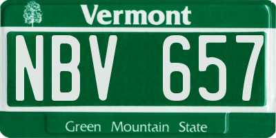 VT license plate NBV657