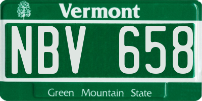 VT license plate NBV658