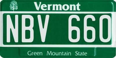 VT license plate NBV660
