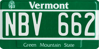 VT license plate NBV662