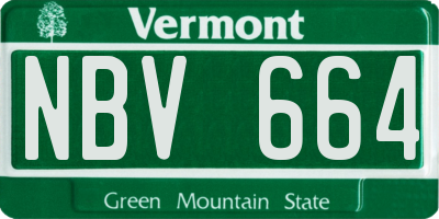VT license plate NBV664