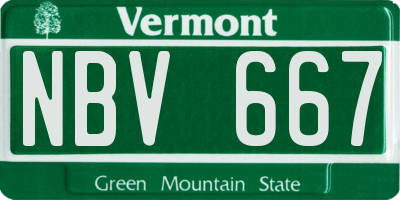 VT license plate NBV667