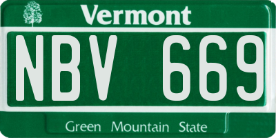 VT license plate NBV669