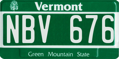 VT license plate NBV676