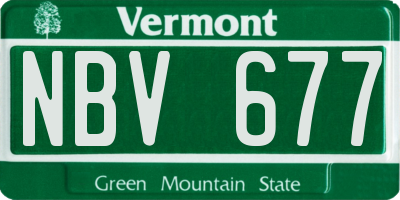 VT license plate NBV677