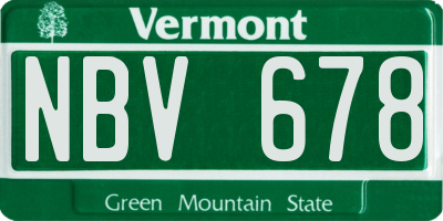 VT license plate NBV678