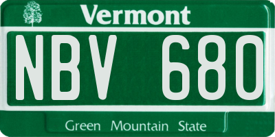 VT license plate NBV680