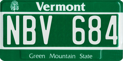 VT license plate NBV684