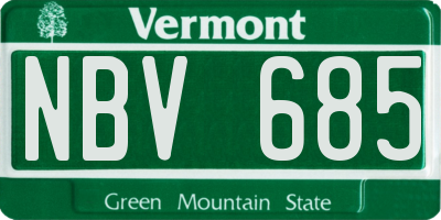 VT license plate NBV685