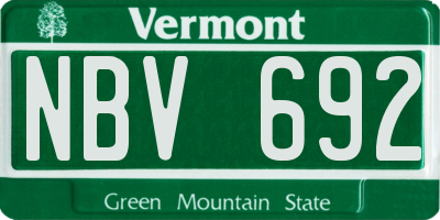 VT license plate NBV692