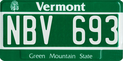 VT license plate NBV693