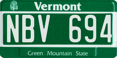 VT license plate NBV694
