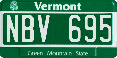 VT license plate NBV695