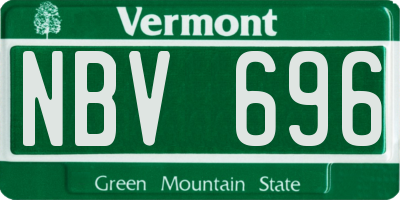 VT license plate NBV696