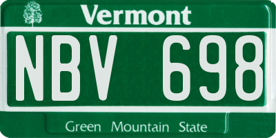 VT license plate NBV698