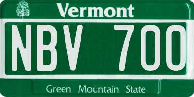 VT license plate NBV700
