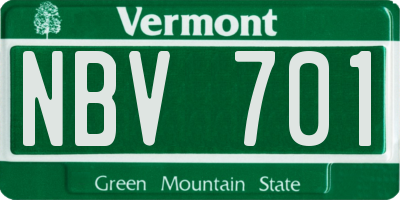 VT license plate NBV701