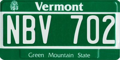 VT license plate NBV702