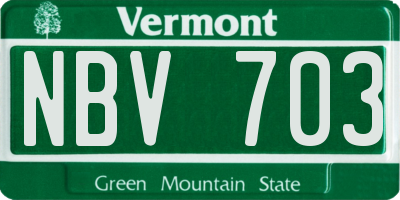 VT license plate NBV703