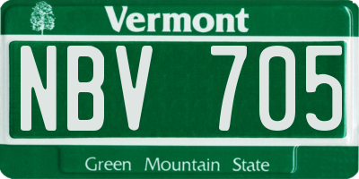 VT license plate NBV705