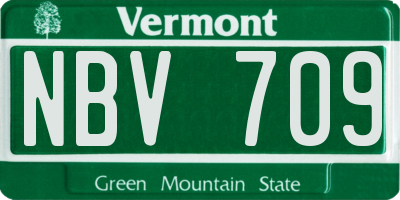 VT license plate NBV709