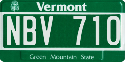VT license plate NBV710