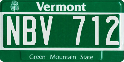 VT license plate NBV712