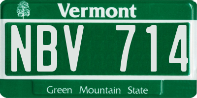 VT license plate NBV714