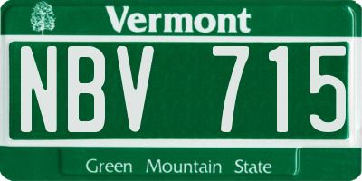 VT license plate NBV715