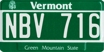 VT license plate NBV716