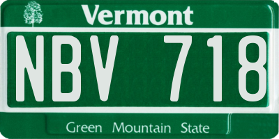 VT license plate NBV718
