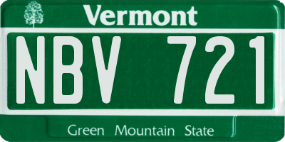 VT license plate NBV721