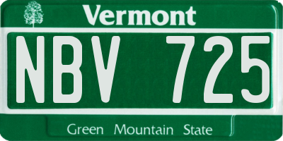 VT license plate NBV725