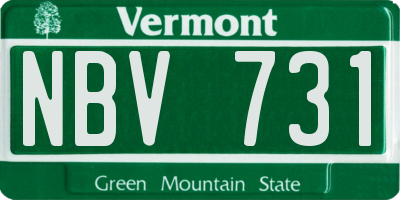 VT license plate NBV731