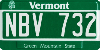 VT license plate NBV732