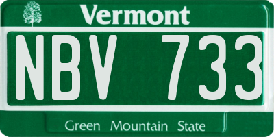 VT license plate NBV733