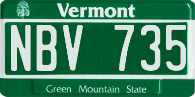 VT license plate NBV735