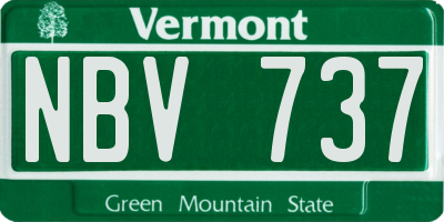 VT license plate NBV737