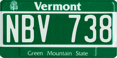 VT license plate NBV738
