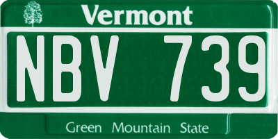 VT license plate NBV739