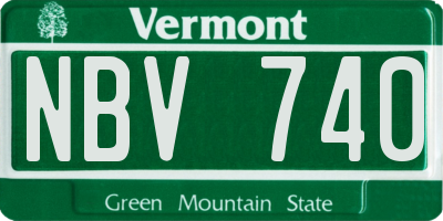 VT license plate NBV740