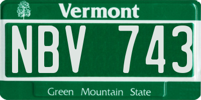 VT license plate NBV743